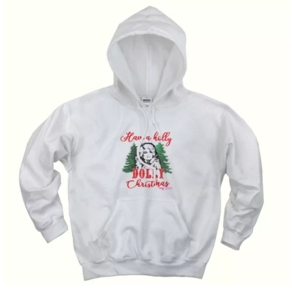 NWOT Unisex Have A Holly Dolly Christmas Hoodie with Festive Print